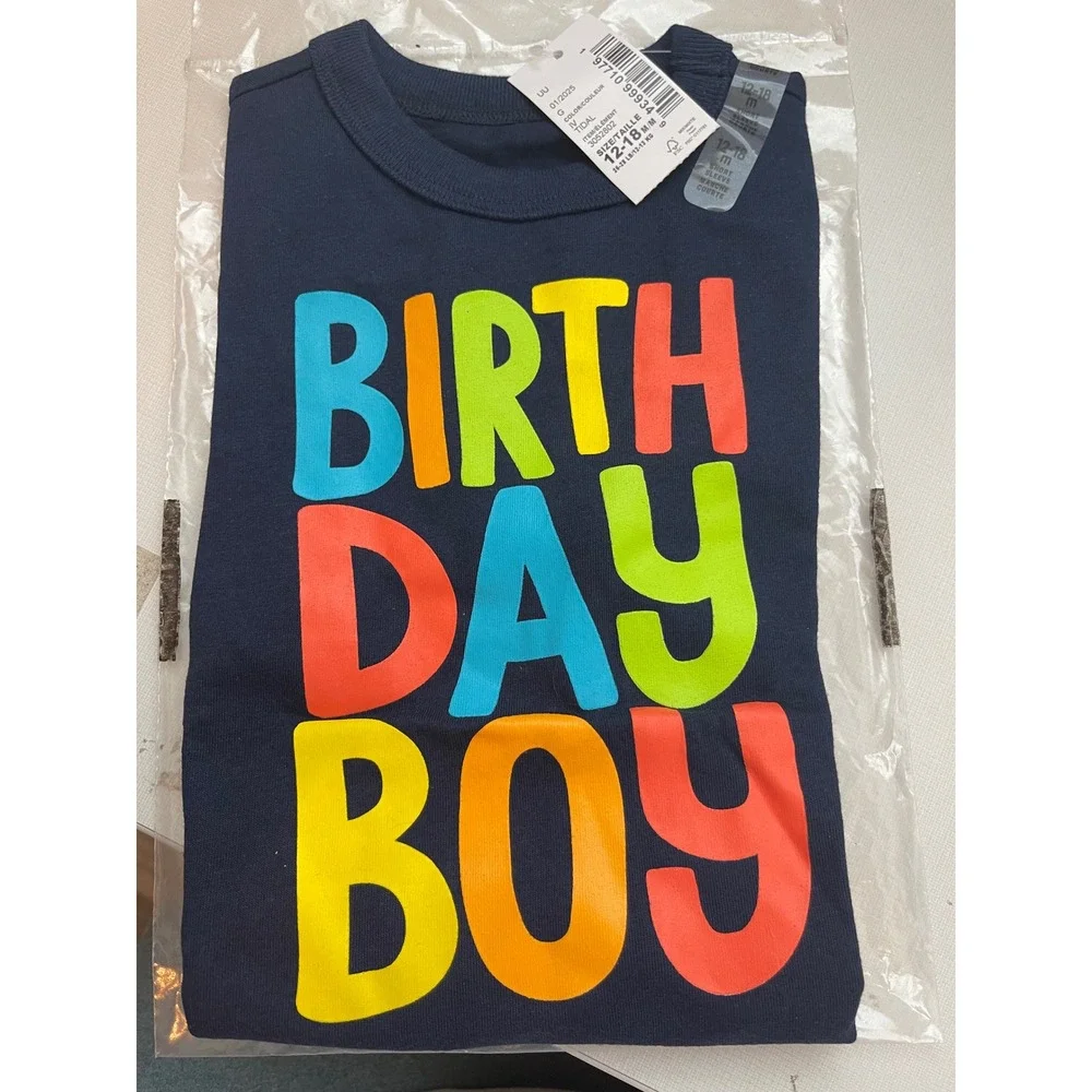 Old Navy Graphic Tee Toddler 12-18M Blue NWT Birthday Boy 3052802